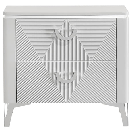  Coaster Furniture Cassia 215792 2-drawer Nightstand Bedside Table - White High Gloss IMAGE 9