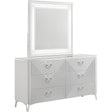  Coaster Furniture Cassia 215793M 6-drawer Dresser Cabinet with Mirror - White High Gloss IMAGE 1