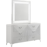  Coaster Furniture Cassia 215793M 6-drawer Dresser Cabinet with Mirror - White High Gloss IMAGE 1