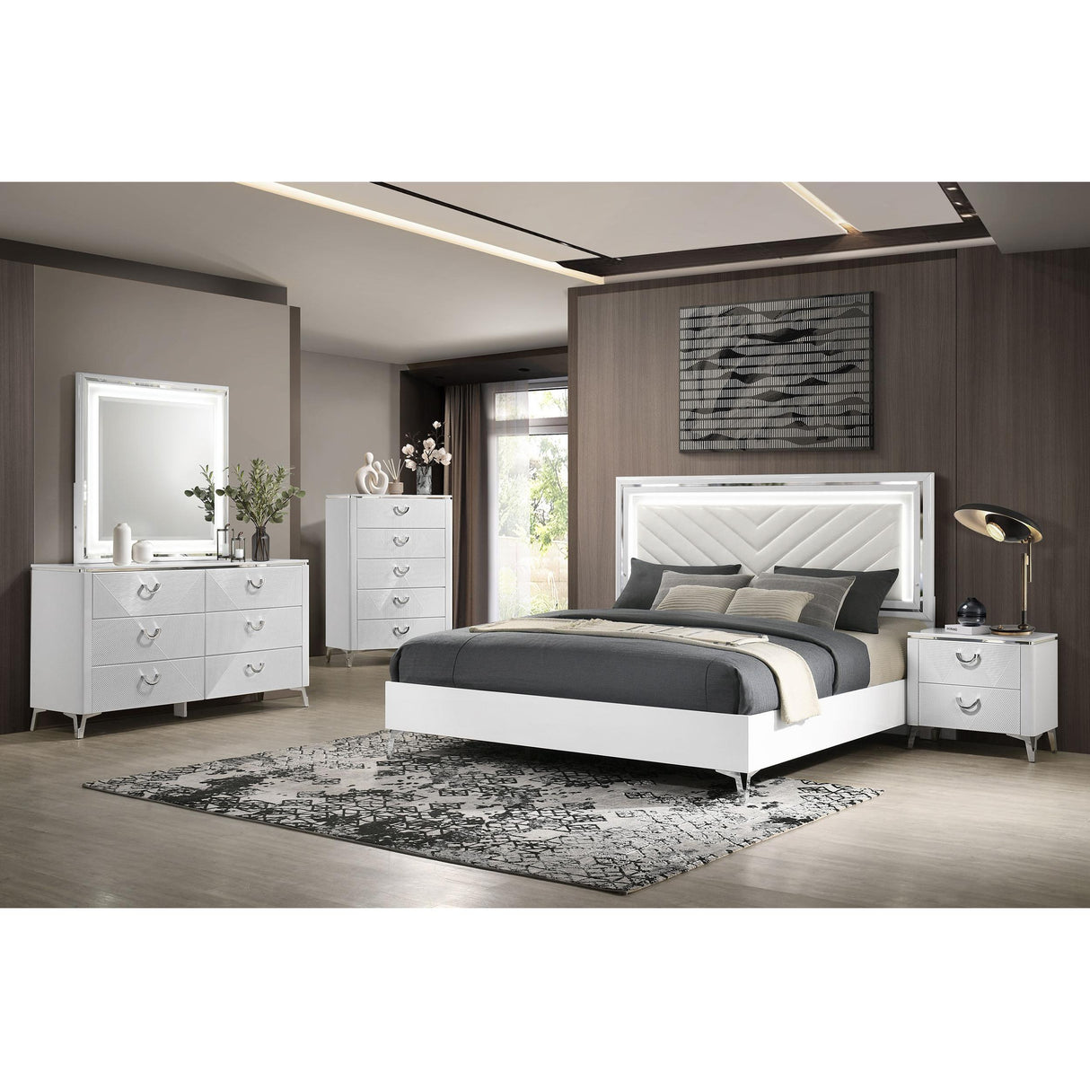  Coaster Furniture Cassia 215793M 6-drawer Dresser Cabinet with Mirror - White High Gloss IMAGE 13