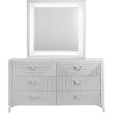  Coaster Furniture Cassia 215793M 6-drawer Dresser Cabinet with Mirror - White High Gloss IMAGE 3