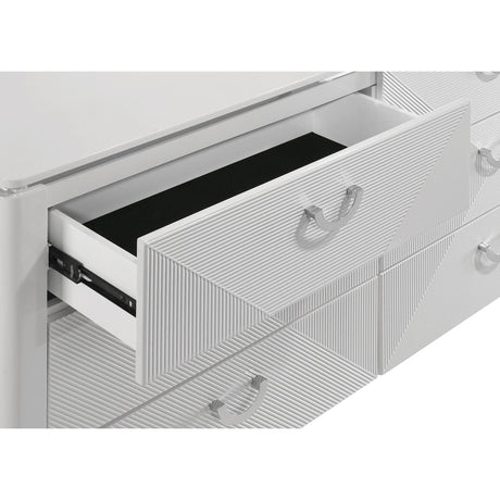  Coaster Furniture Cassia 215793M 6-drawer Dresser Cabinet with Mirror - White High Gloss IMAGE 7
