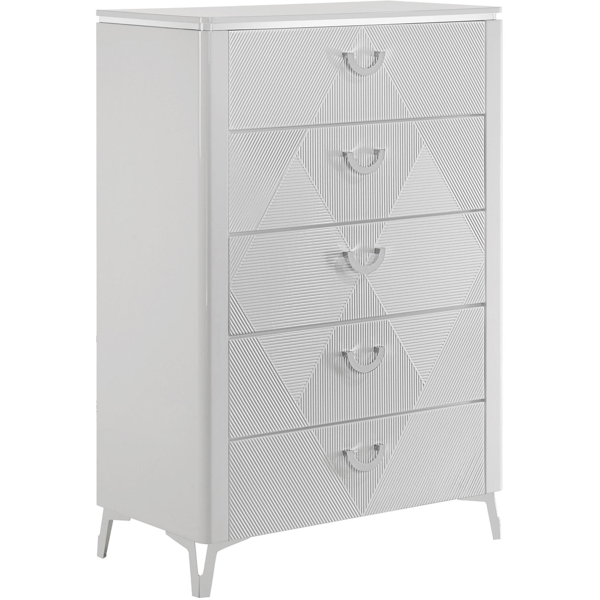  Coaster Furniture Cassia 215795 5-drawer Bedroom Chest - White High Gloss IMAGE 1