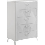  Coaster Furniture Cassia 215795 5-drawer Bedroom Chest - White High Gloss IMAGE 1
