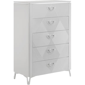  Coaster Furniture Cassia 215795 5-drawer Bedroom Chest - White High Gloss IMAGE 1