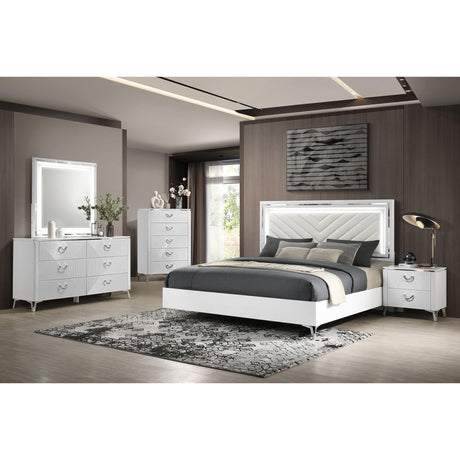  Coaster Furniture Cassia 215795 5-drawer Bedroom Chest - White High Gloss IMAGE 13