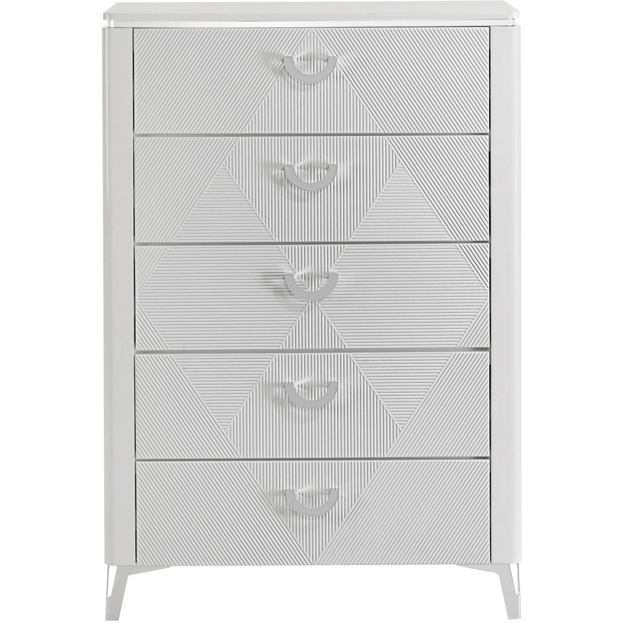  Coaster Furniture Cassia 215795 5-drawer Bedroom Chest - White High Gloss IMAGE 3