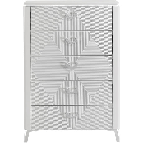  Coaster Furniture Cassia 215795 5-drawer Bedroom Chest - White High Gloss IMAGE 3