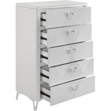  Coaster Furniture Cassia 215795 5-drawer Bedroom Chest - White High Gloss IMAGE 7