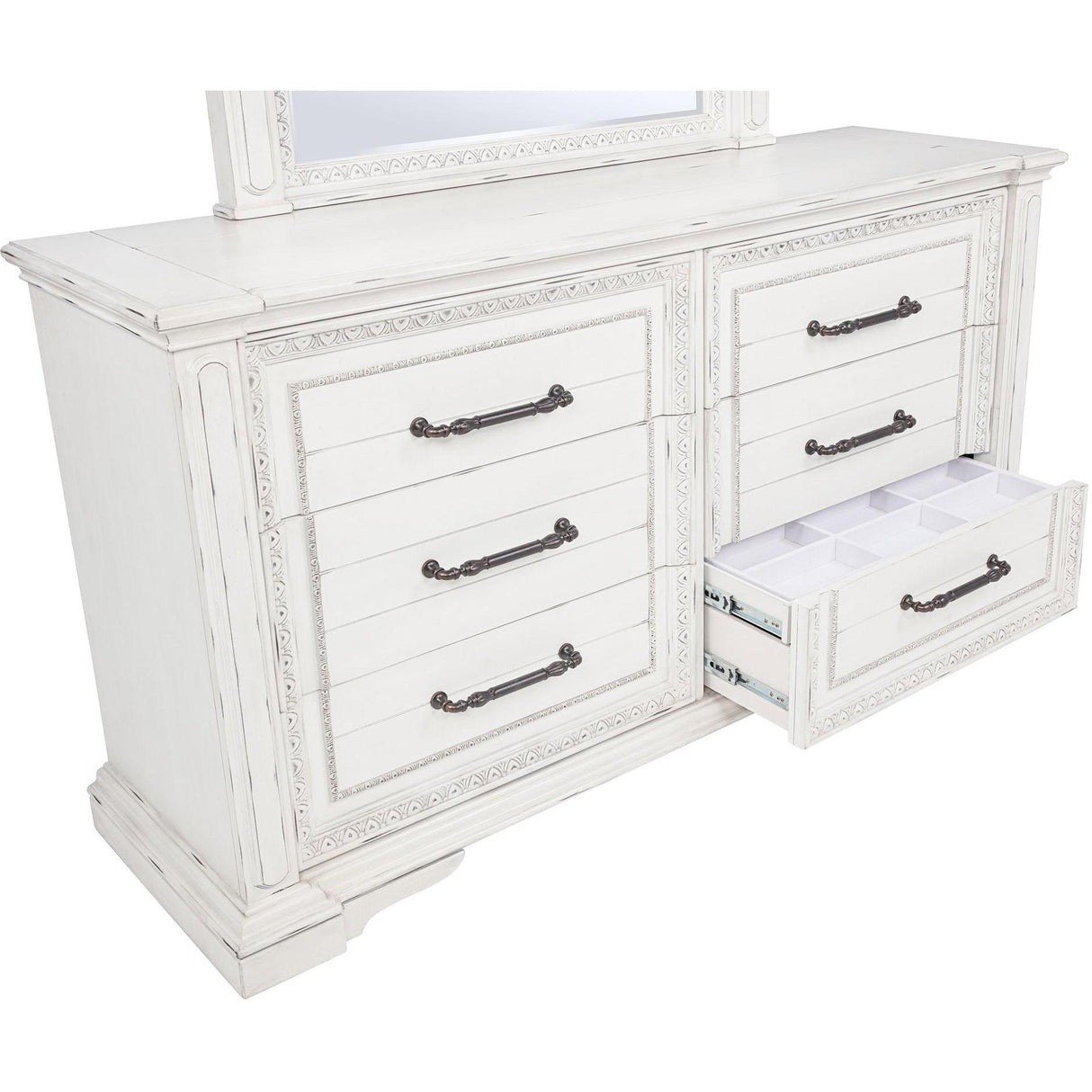  Coaster Furniture McKinney 215873M 6-drawer Bedroom Dresser with Mirror - Vintage White IMAGE 12