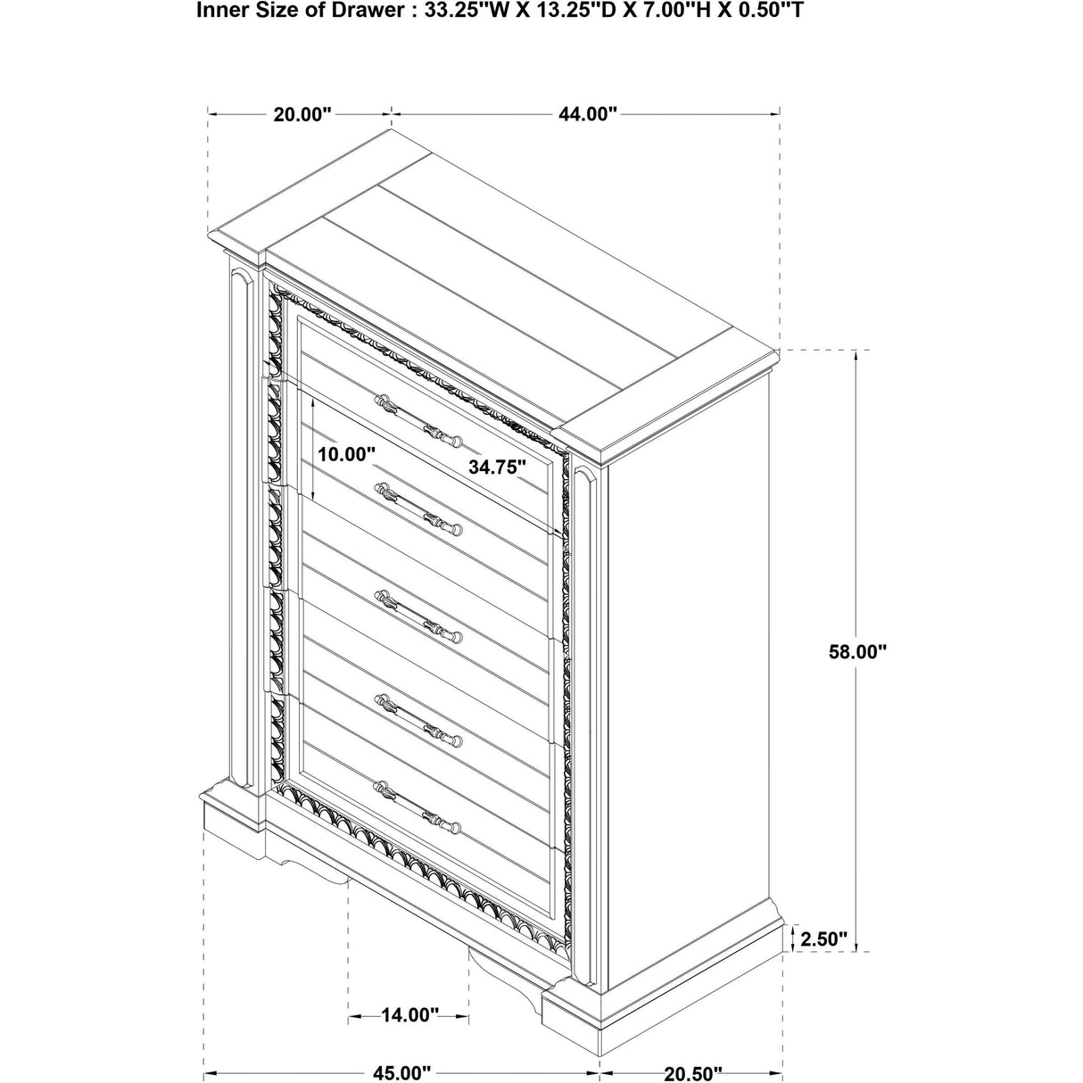  Coaster Furniture McKinney 215875 5-drawer Bedroom Chest - Vintage White IMAGE 12