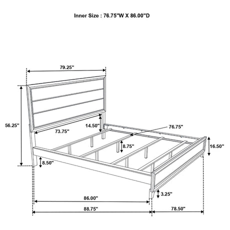  Coaster Furniture Valen 215911KW Wood California King Panel Bed - Light Taupe IMAGE 9