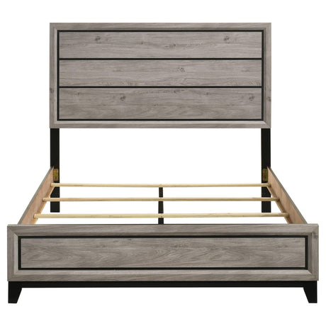  Coaster Furniture Valen 215911Q Wood Queen Panel Bed - Light Taupe IMAGE 2