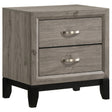  Coaster Furniture Valen 215912 2-drawer Nightstand Bedside Table - Light Taupe IMAGE 1