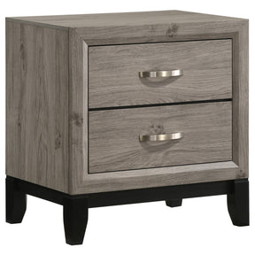  Coaster Furniture Valen 215912 2-drawer Nightstand Bedside Table - Light Taupe IMAGE 1