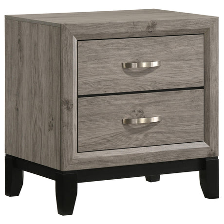  Coaster Furniture Valen 215912 2-drawer Nightstand Bedside Table - Light Taupe IMAGE 1