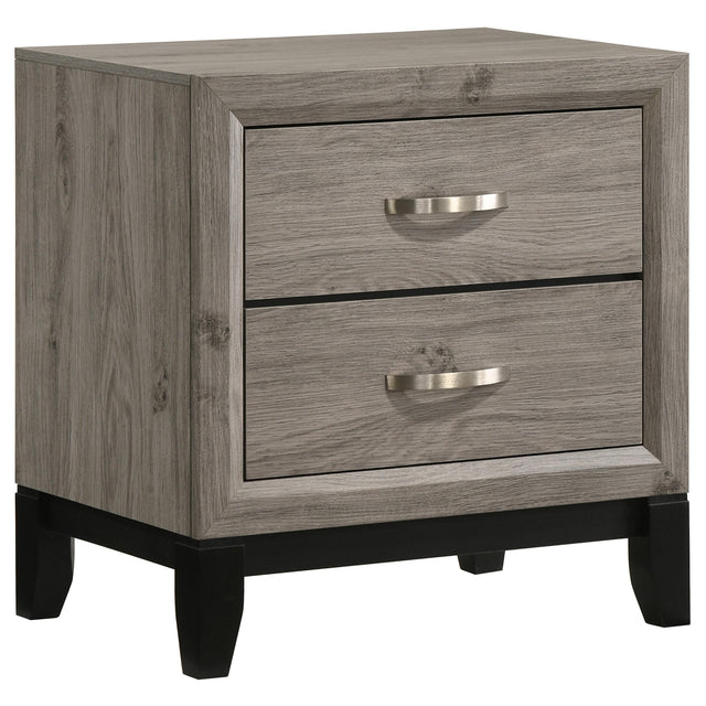  Coaster Furniture Valen 215912 2-drawer Nightstand Bedside Table - Light Taupe IMAGE 1