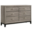  Coaster Furniture Valen 215913 6-drawer Bedroom Dresser Cabinet - Light Taupe IMAGE 1