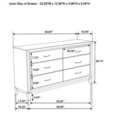  Coaster Furniture Valen 215913 6-drawer Bedroom Dresser Cabinet - Light Taupe IMAGE 12