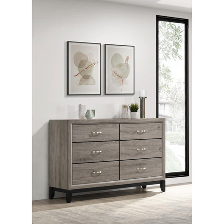  Coaster Furniture Valen 215913 6-drawer Bedroom Dresser Cabinet - Light Taupe IMAGE 2