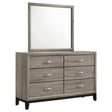  Coaster Furniture Valen 215913M 6-drawer Bedroom Dresser and Mirror - Light Taupe IMAGE 1