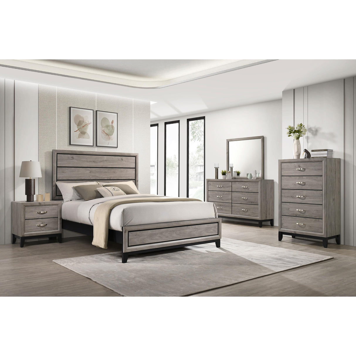  Coaster Furniture Valen 215913M 6-drawer Bedroom Dresser and Mirror - Light Taupe IMAGE 14