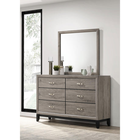  Coaster Furniture Valen 215913M 6-drawer Bedroom Dresser and Mirror - Light Taupe IMAGE 6
