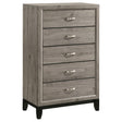  Coaster Furniture Valen 215915 5-drawer Bedroom Chest - Light Taupe IMAGE 1