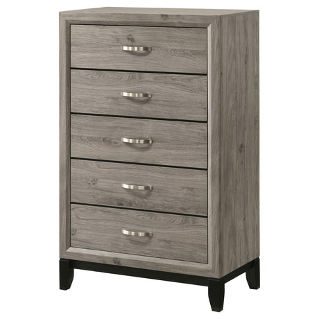  Coaster Furniture Valen 215915 5-drawer Bedroom Chest - Light Taupe IMAGE 11