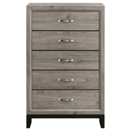  Coaster Furniture Valen 215915 5-drawer Bedroom Chest - Light Taupe IMAGE 9