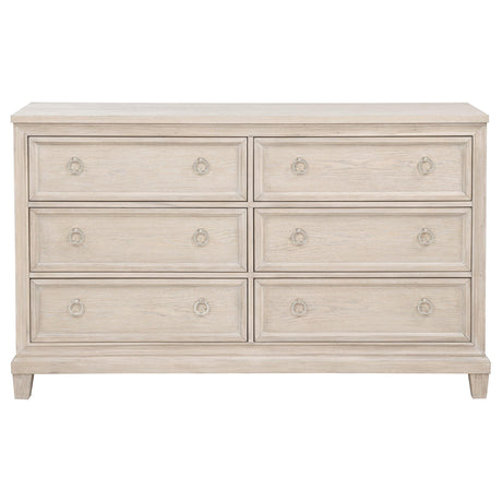  Coaster Furniture Pembroke 215923 6-drawer Bedroom Dresser Cabinet - Washed Oak IMAGE 13