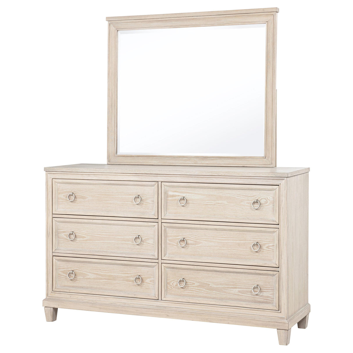  Coaster Furniture Pembroke 215923M 6-drawer Bedroom Dresser with Mirror - Washed Oak IMAGE 13