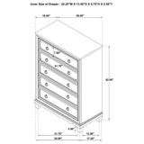  Coaster Furniture Pembroke 215925 5-drawer Chest - Washed Oak IMAGE 11