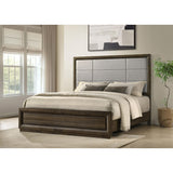  Coaster Furniture Atlas 215971KW 63-inch California King Upholstered Panel Bed - Grey/Dark Oak IMAGE 4