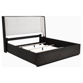 Coaster Furniture Leandro 222491KE 55-inch Eastern King Wingback Bed - Burnished Black IMAGE 1
