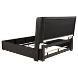  Coaster Furniture Leandro 222491KE 55-inch Eastern King Wingback Bed - Burnished Black IMAGE 7