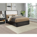  Coaster Furniture Leandro 222491Q 55-inch Queen Wingback Bed - Burnished Black IMAGE 3