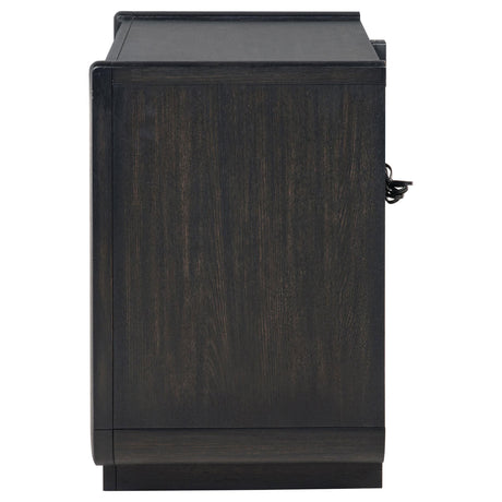  Coaster Furniture Leandro 222492 2-drawer LED Nightstand with USB - Burnished Black IMAGE 2
