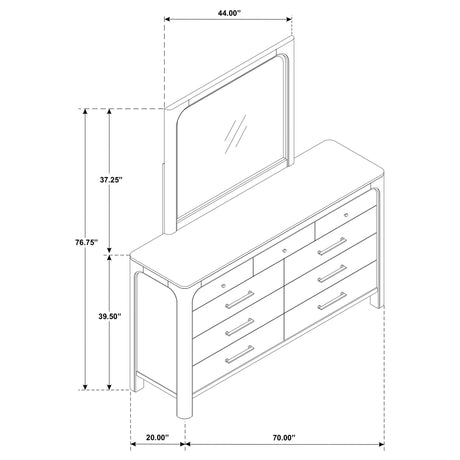  Coaster Furniture Solano 222523M 9-drawer Bedroom Dresser with Mirror - Weathered Mango IMAGE 14