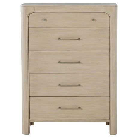  Coaster Furniture Solano 222525 5-drawer Bedroom Chest - Weathered Mango IMAGE 8
