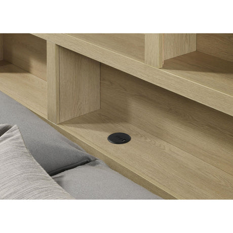  Coaster Furniture Hendricks 222650KE Eastern King Bookcase Headboard Platform Bed - Light Oak IMAGE 2
