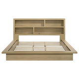  Coaster Furniture Hendricks 222650KE Eastern King Bookcase Headboard Platform Bed - Light Oak IMAGE 3