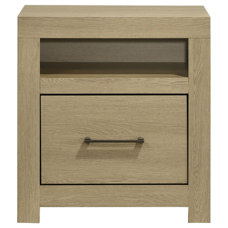  Coaster Furniture Hendricks 222652 1-drawer Nightstand Bedside Table with Cubby - Light Oak IMAGE 6