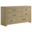  Coaster Furniture Hendricks 222653 6-drawer Bedroom Dresser Storage Cabinet - Light Oak IMAGE 1