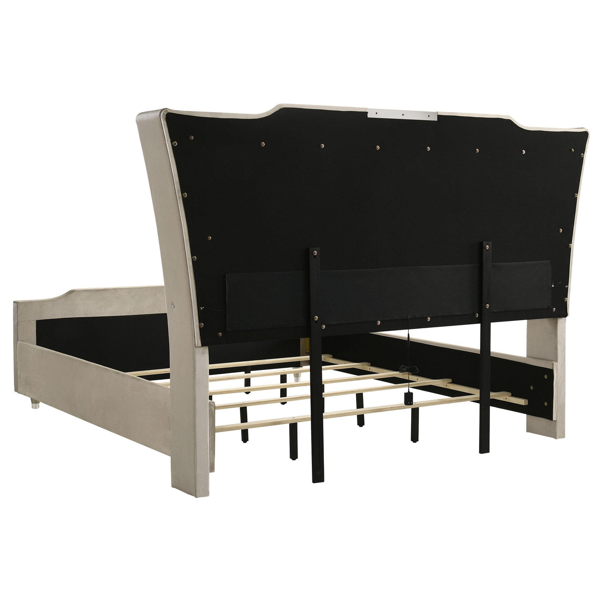  Coaster Furniture Lorient 222661KE Eastern King LED Upholstered Bed - Ivory/Camel IMAGE 3