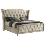  Coaster Furniture Lorient 222661KE Eastern King LED Upholstered Bed - Ivory/Camel IMAGE 8