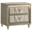  Coaster Furniture Lorient 222662 2-drawer LED Nightstand with USB - Ivory/Camel IMAGE 1