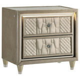  Coaster Furniture Lorient 222662 2-drawer LED Nightstand with USB - Ivory/Camel IMAGE 1