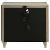  Coaster Furniture Lorient 222662 2-drawer LED Nightstand with USB - Ivory/Camel IMAGE 2
