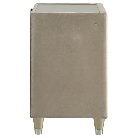  Coaster Furniture Lorient 222662 2-drawer LED Nightstand with USB - Ivory/Camel IMAGE 5